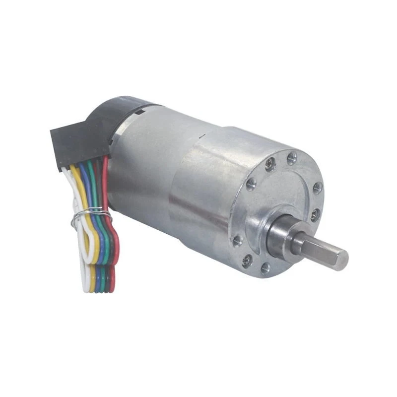High Torque Eccentric Shaft Gear Motor 1600rpm 37mm Hall Encoder Cap Protective
